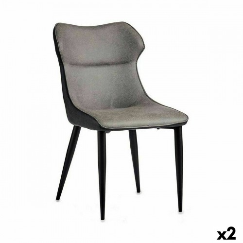 Gift Decor atzveltnes krēsls Melns Pelēks Tērauds 49 x 86 x 60 cm (2 gb.) image 1