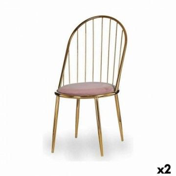 Gift Decor Krēsls Stieņi un termināli Rozā Bronza Dzelzs 48 x 95,5 x 48 cm (2 gb.)