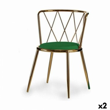 Gift Decor Krēsls Rombs Zaļš Bronza Metāls 50,5 x 73 x 51 cm (2 gb.)