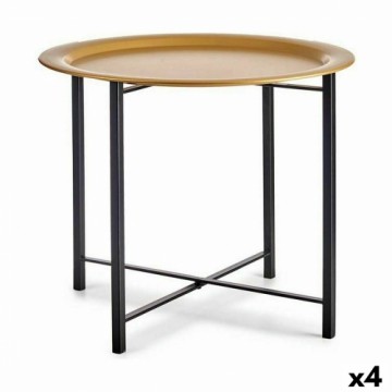 Gift Decor Вспомогательный стол Чёрный Позолоченный Металл 52,5 x 44 x 52,5 cm (4 штук)