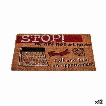 Gift Decor Kāju slaukāmais paklājs Stop Melns Sarkans Dabisks Kokosriekstu šķiedra 40 x 1,5 x 60 cm (12 gb.)
