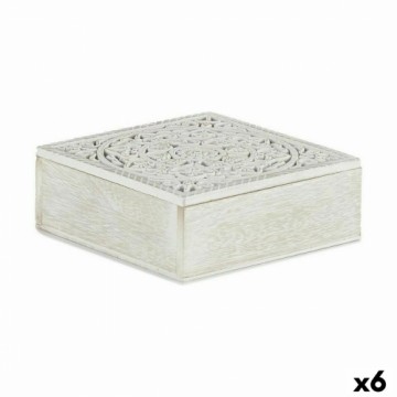 Gift Decor Dekoratīvs skapītis Balts Koks 18 x 6,5 x 18 cm (6 gb.)