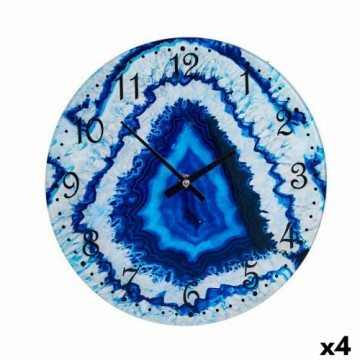 Gift Decor Настенное часы Мрамор Синий Стеклянный 30 x 4 x 30 cm (4 штук)