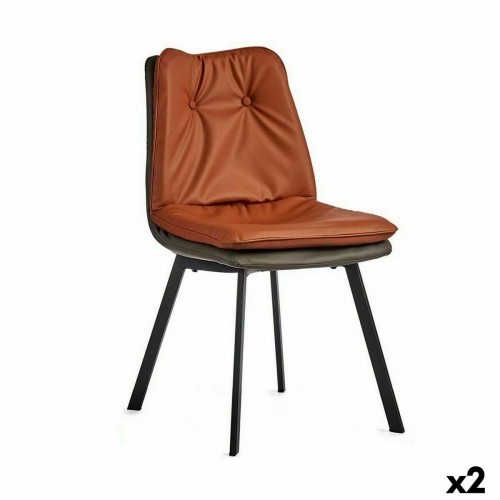Gift Decor atzveltnes krēsls Pogu Brūns Melns Pelēks Tērauds 62 x 85 x 47 cm (2 gb.) image 1