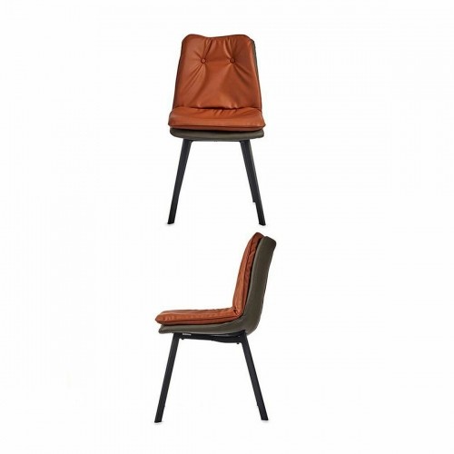 Gift Decor atzveltnes krēsls Pogu Brūns Melns Pelēks Tērauds 62 x 85 x 47 cm (2 gb.) image 2