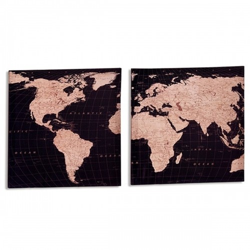 Gift Decor Canvas Pasaules Karte 1,5 x 40 x 40 cm (16 gb.) image 2