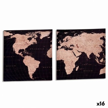Gift Decor Canvas Pasaules Karte 1,5 x 40 x 40 cm (16 gb.)