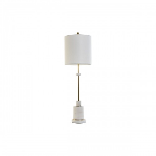 Galda lampa DKD Home Decor Balts Bronza Metāls Marmors 50 W 220 V 25 x 25 x 81 cm image 1