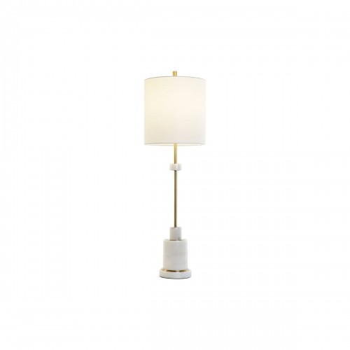 Galda lampa DKD Home Decor Balts Bronza Metāls Marmors 50 W 220 V 25 x 25 x 81 cm image 2
