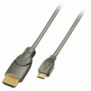 Универсальный кабель USB-MicroUSB LINDY 41567 Антрацитный 2 m