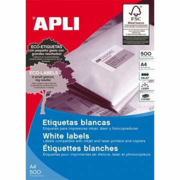 Клейкие этикетки Apli   Белый бумага 500 Листья 70 x 35 mm