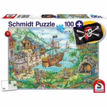 Puzle un domino komplekts Schmidt Spiele In the Pirate Bay Karogs 100 Daudzums