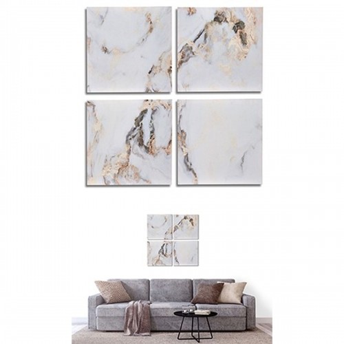 Gift Decor 4 attēlu komplekts Canvas Marmors Balts 35 x 7 x 35 cm (6 gb.) image 2