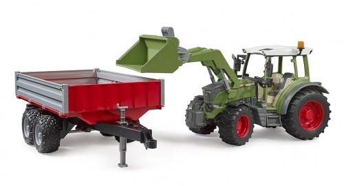 BRUDER 1:16 traktors Fendt Vario 211 ar frontālo iekrāvēju un piekabi, 02182 image 2