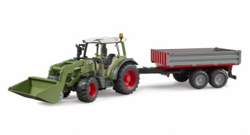 BRUDER 1:16 traktors Fendt Vario 211 ar frontālo iekrāvēju un piekabi, 02182