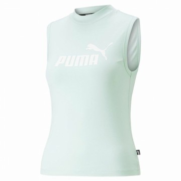 Sieviešu Krekls ar Īsām Piedurknēm Puma Slim Logo Tank Aquamarine
