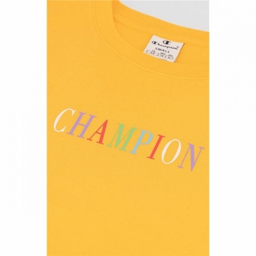 Sieviešu Krekls ar Īsām Piedurknēm Champion Crewneck Croptop Dzeltens image 2