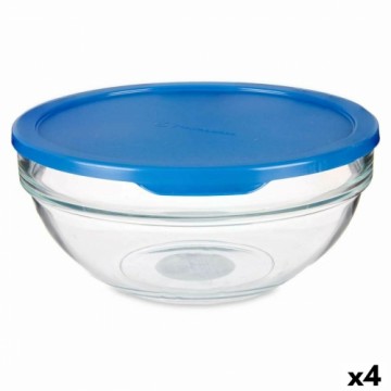 Pasabahce Круглая коробочка для завтраков с крышкой Chefs Синий 1,135 L 17,2 x 7,6 x 17,2 cm (4 штук)