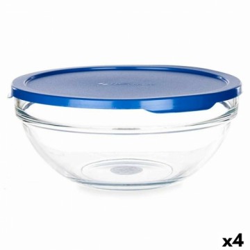 Pasabahce Круглая коробочка для завтраков с крышкой Chefs Синий 1,7 L 20,5 x 9 x 20,5 cm (4 штук)