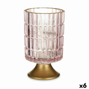 Gift Decor LED laterna Rozā Bronza Stikls 10,7 x 18 x 10,7 cm (6 gb.)