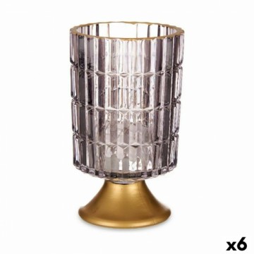 Gift Decor Светодиодный фонарь Серый Позолоченный Cтекло 10,7 x 18 x 10,7 cm (6 штук)