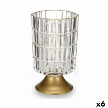 Gift Decor LED laterna Caurspīdīgs Bronza Stikls 10,7 x 18 x 10,7 cm (6 gb.)