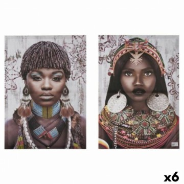 Gift Decor 2 attēlu komplekts Canvas Āfrikas sieviete 70 x 50 x 1,5 cm (6 gb.)