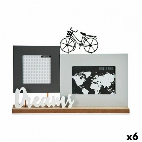 Gift Decor Фоторамка Dreams Велосипед Белый Чёрный Серый Деревянный 6 x 27 x 37,5 cm (6 штук) image 1