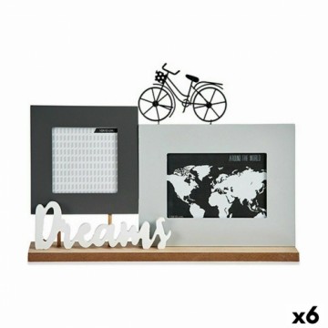 Gift Decor Фоторамка Dreams Велосипед Белый Чёрный Серый Деревянный 6 x 27 x 37,5 cm (6 штук)