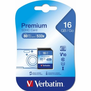 SD Atmiņas Karte Verbatim PREMIUM SDHC C10/U1 16 GB