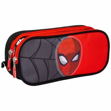 Divkāršs futrālis Spiderman Melns 22,5 x 8 x 10 cm