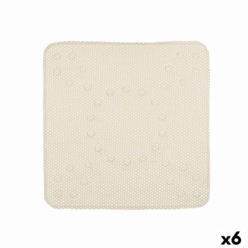 Berilo Neslīdošs dušas paklājs Bēšs PVC 53 x 52,5 x 1 cm (6 gb.)