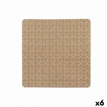 Berilo Neslīdošs dušas paklājs Rāmji Bēšs PVC 50,3 x 50,3 x 0,7 cm (6 gb.)