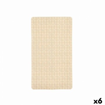Berilo Neslīdošs dušas paklājs Rāmji Bēšs PVC 67,7 x 38,5 x 0,7 cm (6 gb.)