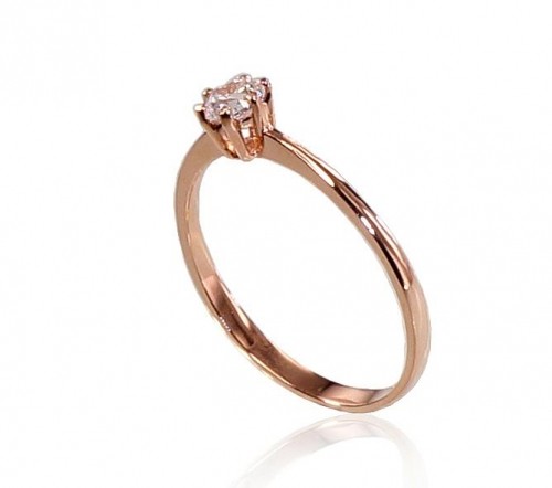 Золотое кольцо #1100345(Au-R)_CZ, Красное Золото 585°, Цирконы, Размер: 15.5, 1.25 гр. image 2
