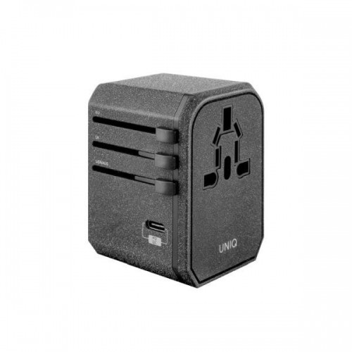 Uniq Load. network. Voyage World Adapter 33W + 2xUSB + PD 18W + QC 3.0 grey|charcoal gray (LITHOS Collective) image 1