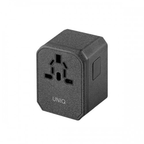 Uniq Load. network. Voyage World Adapter 33W + 2xUSB + PD 18W + QC 3.0 grey|charcoal gray (LITHOS Collective) image 2