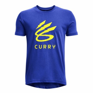 Vīriešu Krekls ar Īsām Piedurknēm Under Armour Curry Lightning Logo Zils