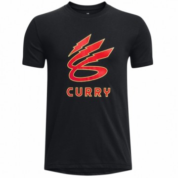 Vīriešu Krekls ar Īsām Piedurknēm Under Armour Curry Lightning Logo Melns