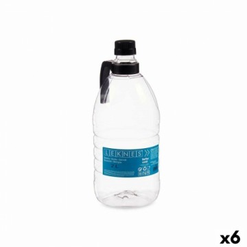 Leknes бутылка С ручкой Чёрный Прозрачный Пластик 2 L 11,5 x 28,7 x 11,5 cm (6 штук)
