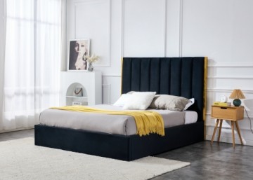 Halmar PALAZZO 160 bed, black / gold