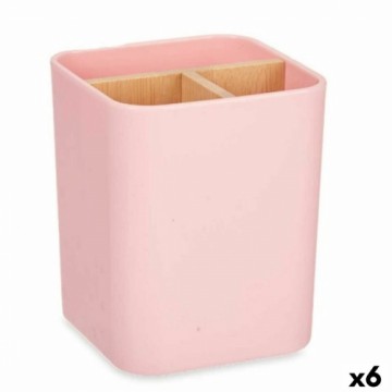 Berilo Держатель для зубной щетки Розовый Бамбук полипропилен 9 x 11 x 9 cm (6 штук)