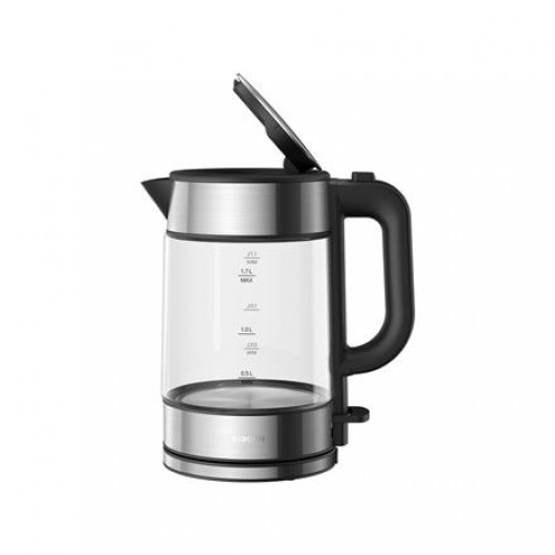 Xiaomi Electric Glass Kettle EU Electric, 2200 W, 1.7 L, Glass, 360° rotational base, Black/Stainless Steel image 1