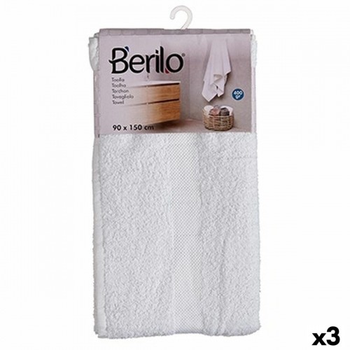 Berilo Vannas dvielis 90 x 150 cm Balts (3 gb.) image 1
