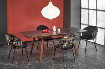 Halmar LOZANO extension table, black marble / walnut