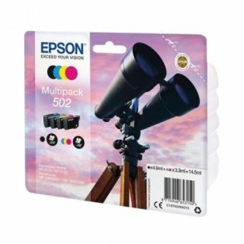 EPSON  
         
       502 Binoculars C13T02V64010 CMYK Inkjet Cartridge, Black, Cyan, Magenta, Yellow image 1