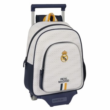Школьный рюкзак с колесиками Real Madrid C.F. Белый 28 x 34 x 10 cm