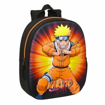 Школьный рюкзак 3D Naruto Чёрный Оранжевый 27 x 33 x 10 cm