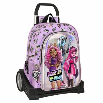 Школьный рюкзак с колесиками Monster High Best boos Лиловый 33 x 42 x 14 cm