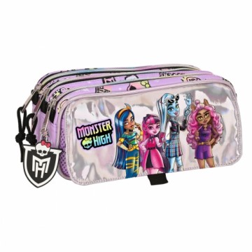 Divkāršs futrālis Monster High Best boos Ceriņš 21,5 x 10 x 8 cm